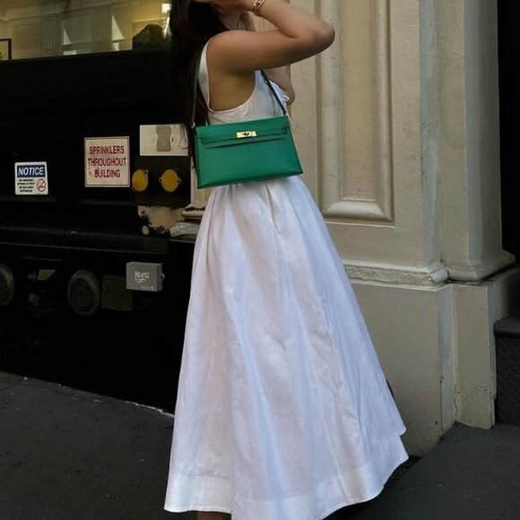 NEW BEST Reformation Balia Linen Midi Dress Sz4 White Linen Bow Sleeveless - Picture 5 of 13